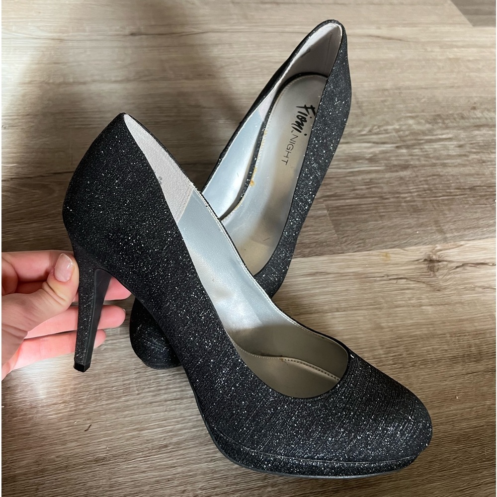 Women’s black sparkly heels